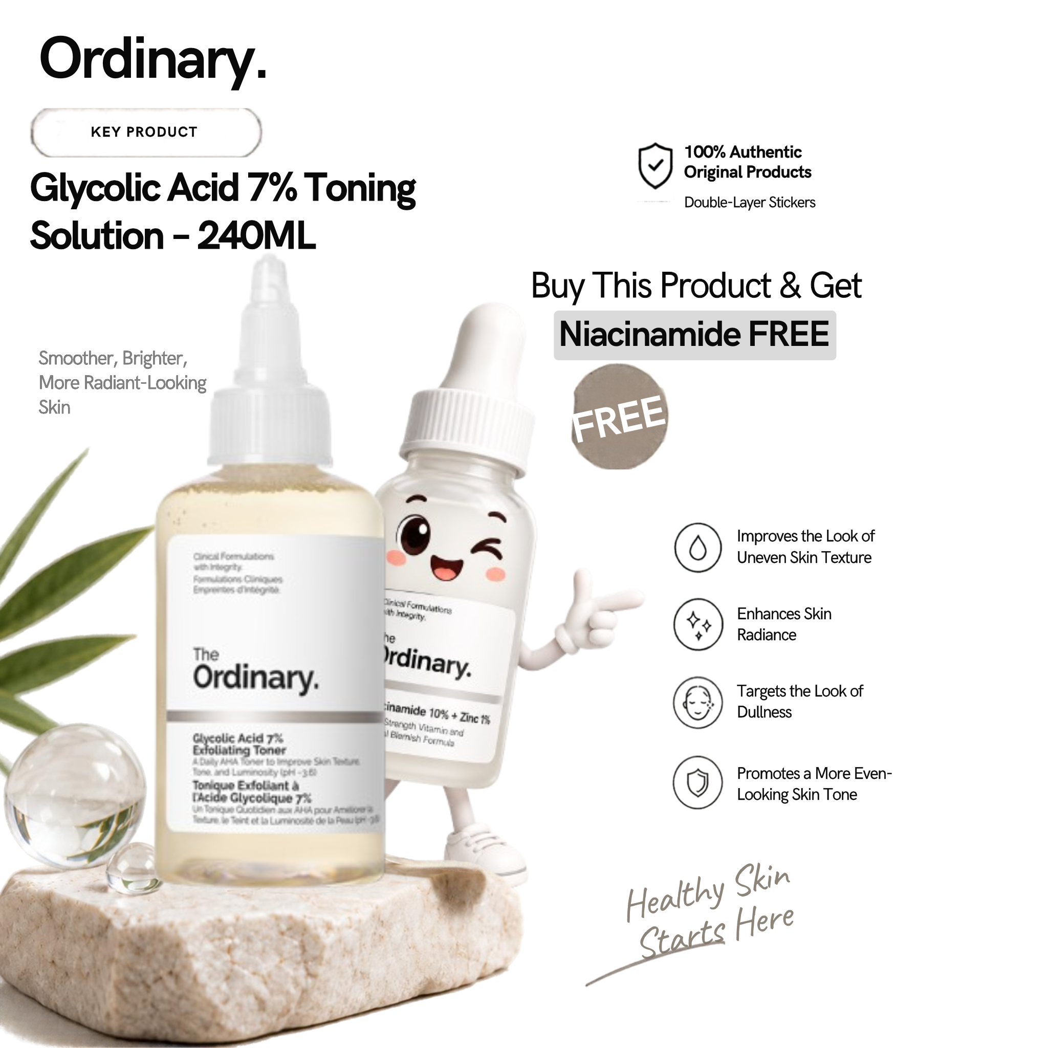 Glycolic Acid 7% 240ml + FREE Niacinamide