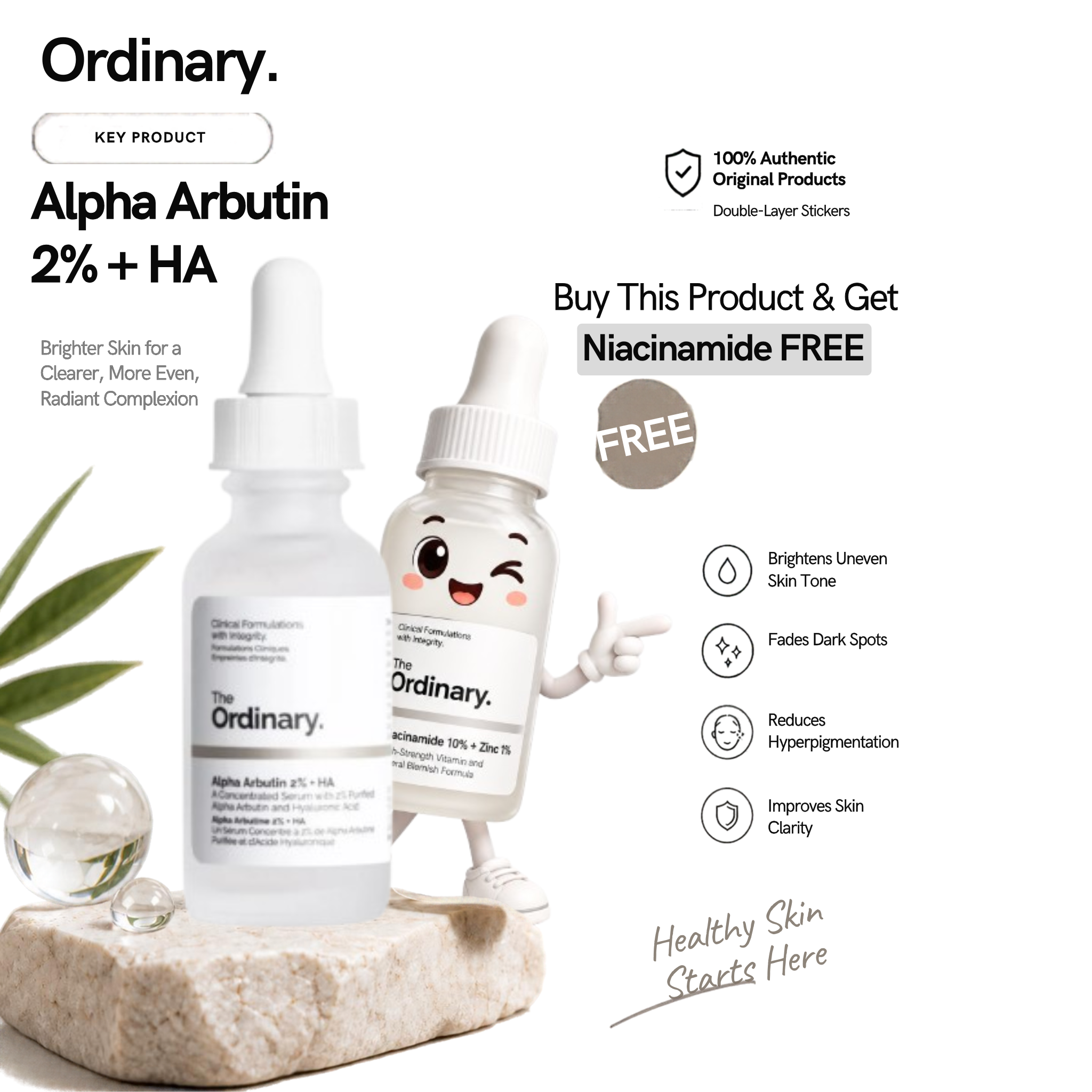 Alpha Arbutin 2% + HA + FREE Niacinamide
