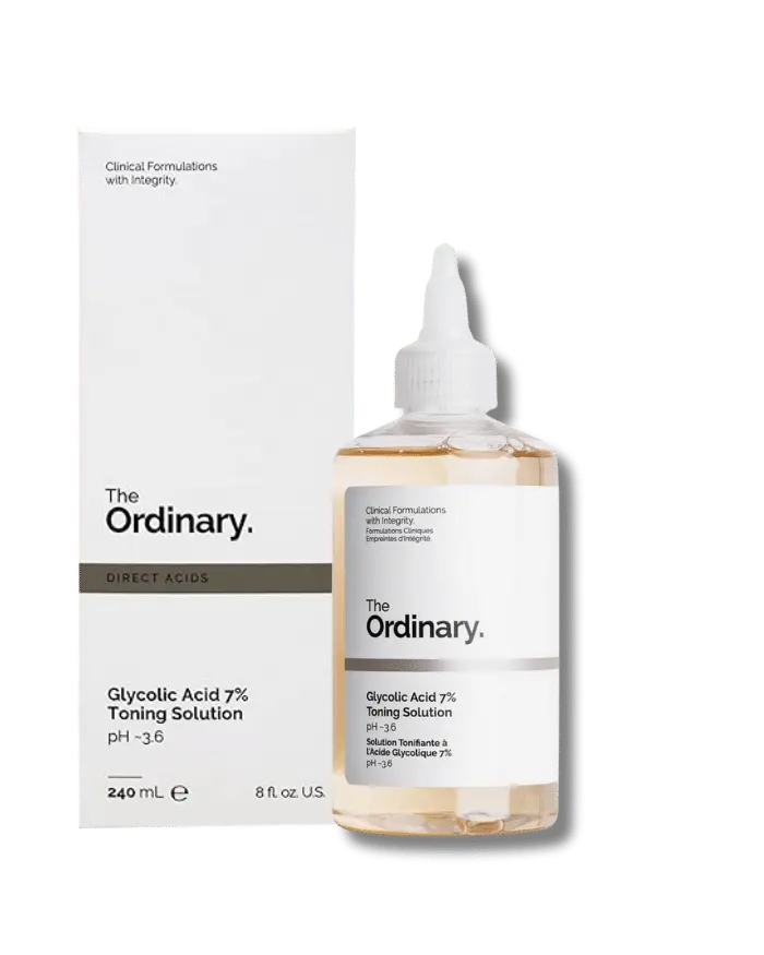 The Ordinary Glycolic Acid 7% Toning Solution bottle and box