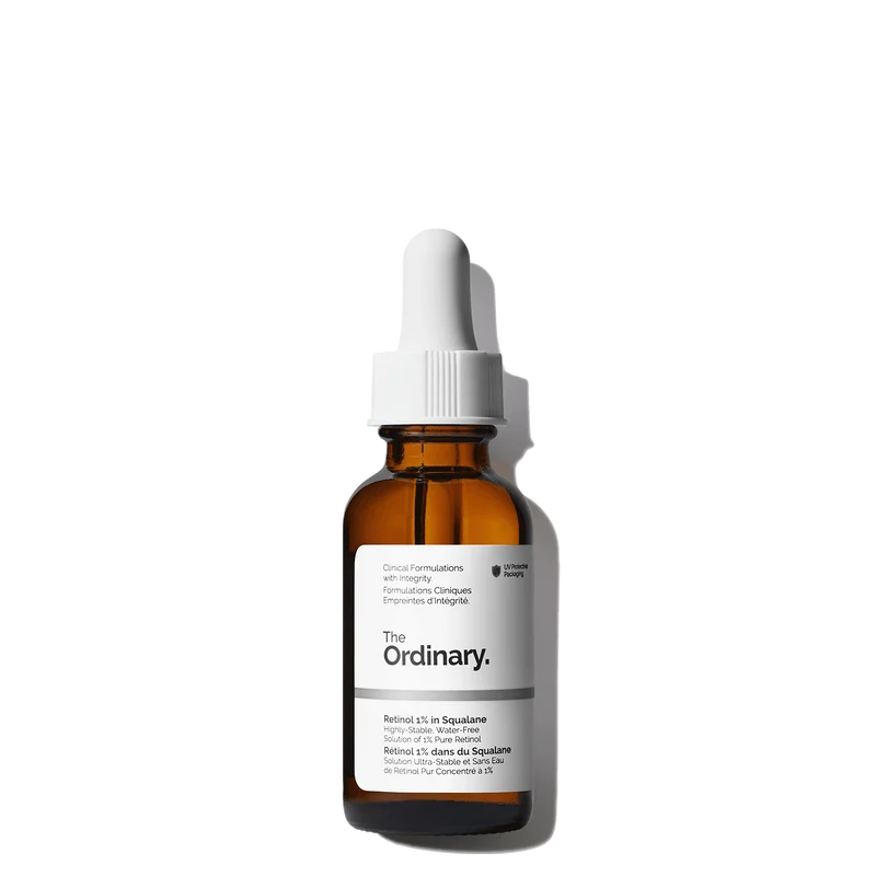 The Ordinary Retinol 1% in Squalane bottle for fine lines and skin texture